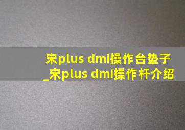 宋plus dmi操作台垫子_宋plus dmi操作杆介绍